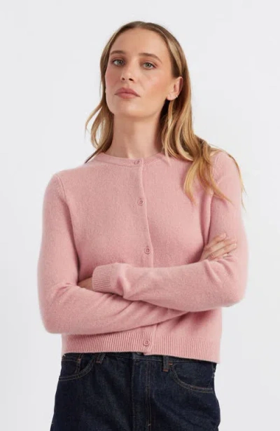 Chinti & Parker Pure Cashmere Summer Cropped Cardigan In Clay Pink