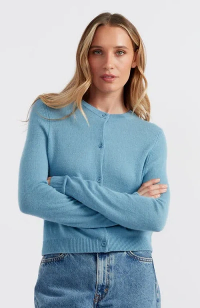Chinti & Parker Pure Cashmere Summer Cropped Cardigan In Sky Blue