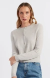 Chinti & Parker Pure Cashmere Summer Cropped Cardigan In Smokey Taupe