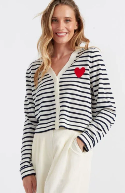 CHINTI & PARKER CHINTI & PARKER PURE MERINO HEART BRETON CARDIGAN