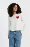 Chinti & Parker Pure Merino Heart Breton Sweater In Cream