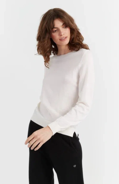 Chinti & Parker Pure Merino Ultra Fine Crew Neck Sweater In Cream