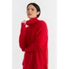 Chinti & Parker Relaxed Roll Neck Wool & Cashmere Sweater In Velvet Red