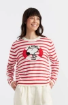 Chinti & Parker Red Cotton Snoopy Nautical Sweater In Cream/velvet Red