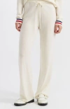 Chinti & Parker Snoopy Nautical Wide Leg Wool Cashmere Pants In Cream/multi