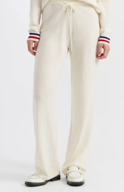 Chinti & Parker Snoopy Nautical Wide Leg Wool Cashmere Pants In Cream/multi