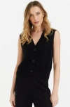 Chinti & Parker Wool And Cashmere Blend Knit V Neck Waistcoat In Black