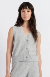 Chinti & Parker Wool And Cashmere Blend Knit V Neck Waistcoat In Grey