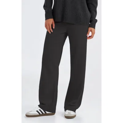 Chinti & Parker Wool & Cashmere Wide Leg Track Pant In Charcoal