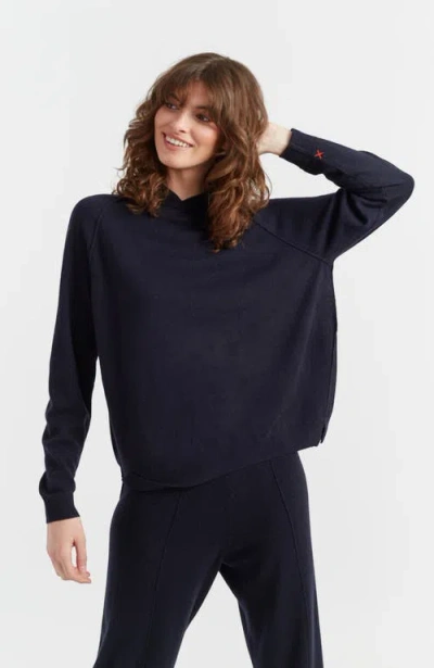 Chinti & Parker Wool Cashmere Boxy Hoodie In Navy