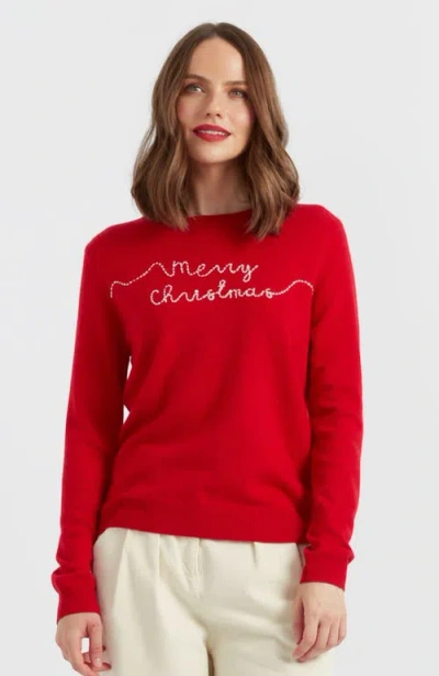CHINTI & PARKER CHINTI & PARKER WOOL-CASHMERE MERRY CHRISTMAS SWEATER