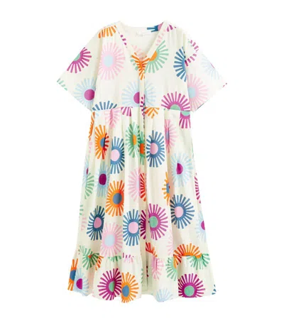 Chinti & Parker Soleil Floral-print Dress In Creammulti