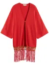 Chinti & Parker Terracotta Laura Whitmore Beaded Kaftan In Orange