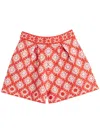 Chinti & Parker Terracotta Laura Whitmore Sunflower Shorts In Red