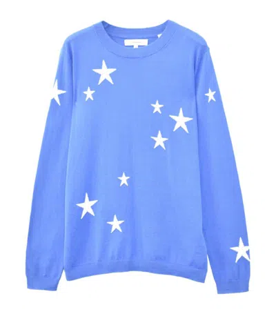 Chinti & Parker Cotton Star Pattern Sweater In Bluecream