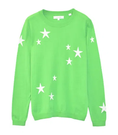 Chinti & Parker Cotton Star Pattern Sweater In Greencream
