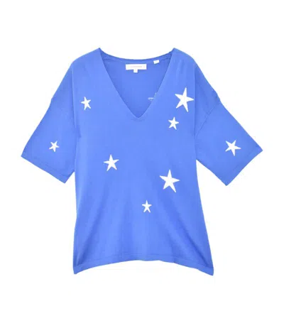 Chinti & Parker Cotton Star Print T-shirt In Bluecream