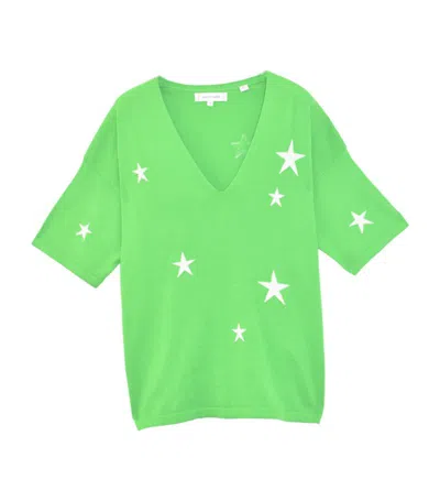 Chinti & Parker Cotton Star Print T-shirt In Greencream