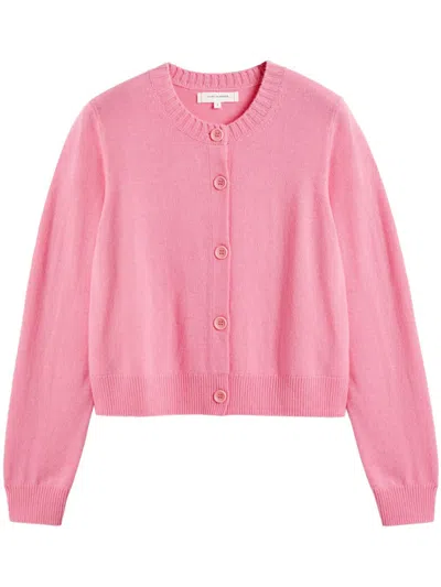 Chinti & Parker Crew-neck Cardigan In Pink