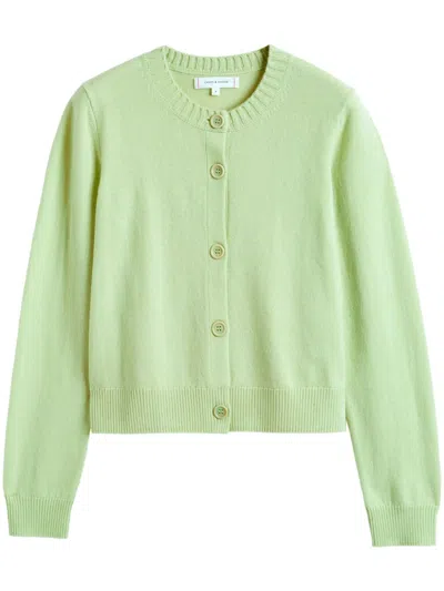 Chinti & Parker Crew-neck Cardigan In Acid Yellow