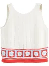 Chinti & Parker Crochet-knit Top In White