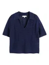 Chinti & Parker Navy Cotton Crochet Shirt