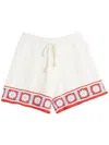 Chinti & Parker Terracotta Cotton Hand Crochet Shorts In White