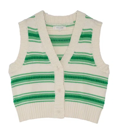 Chinti & Parker Crochet Jumper Waistcoat In Green