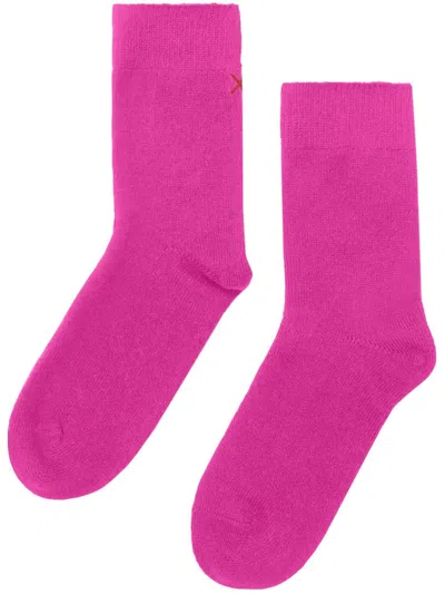Chinti & Parker Decorative-stitching Socks In 粉色