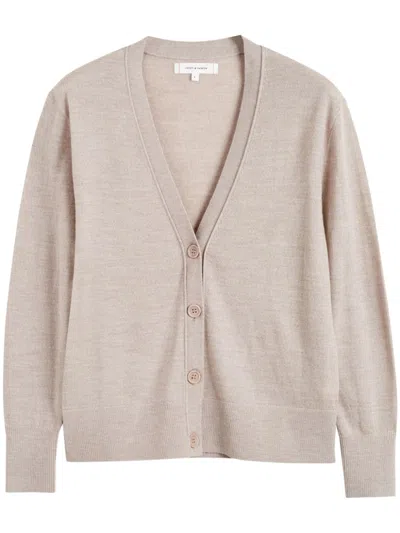Chinti & Parker Fine-knit Merino Cardigan In Neutrals
