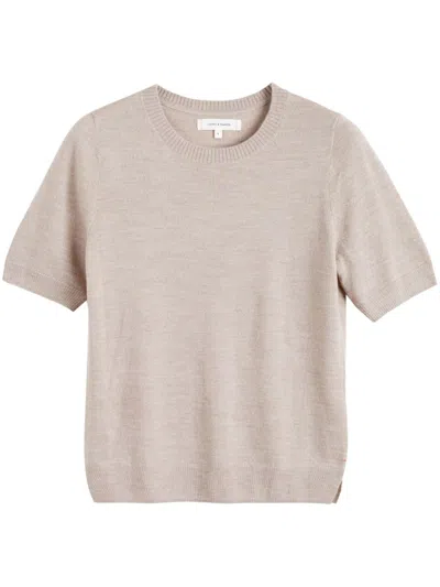 Chinti & Parker Fine-knit Merino T-shirt In Neutrals