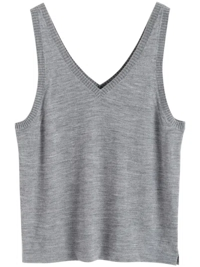 Chinti & Parker Fine-knit Merino Vest In Grey