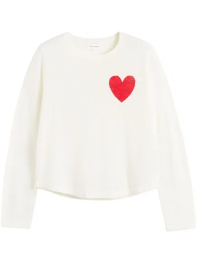 Chinti & Parker Heart Breton Sweater In White