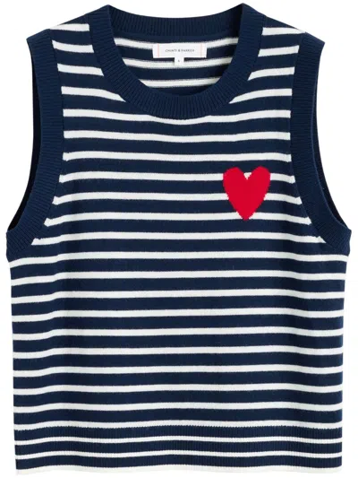 Chinti & Parker Heart Breton Vest In Blue