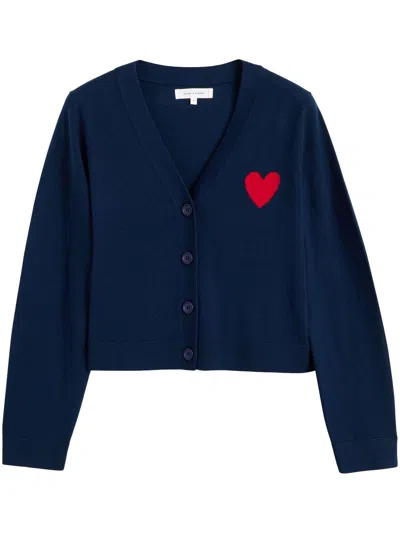 Chinti & Parker Heart-motif Cardigan In Blue