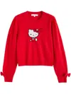Chinti & Parker Hello Kitty Bow Sweater In Red