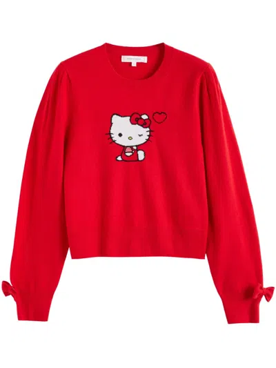 Chinti & Parker Hello Kitty Bow Sweater In Red