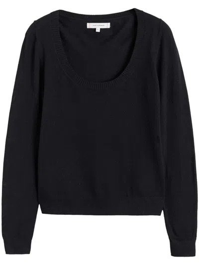 Chinti & Parker Merino Scoop-neck Sweater In Black