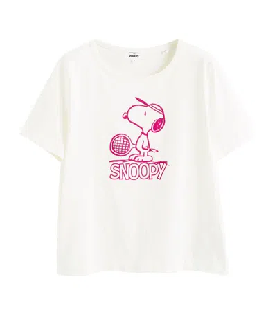 Chinti & Parker Retro Snoopy Round-neck T-shirt In White