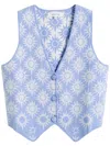 Chinti & Parker Patterned-jacquard Waistcoat In Blue