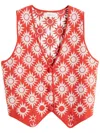 Chinti & Parker Patterned-jacquard Waistcoat In Orange