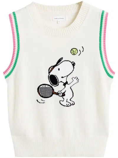 Chinti & Parker Peanuts Club Tank Top In Neutrals