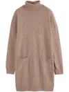 Chinti & Parker Roll-neck Mini Dress In Brown