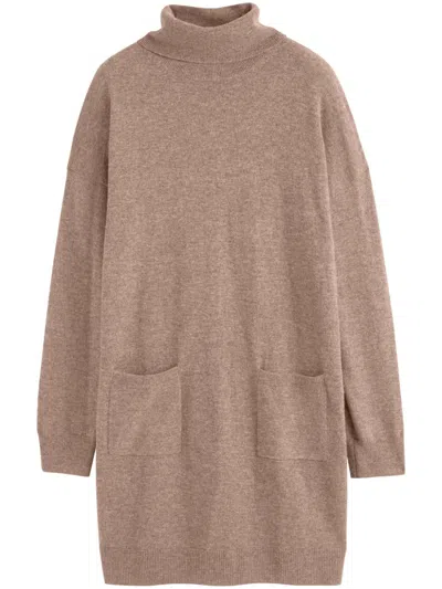 Chinti & Parker Roll-neck Mini Dress In Brown