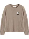 Chinti & Parker Soft-truffle Wood-cashmere Snoopy Badge Sweater In 中性色