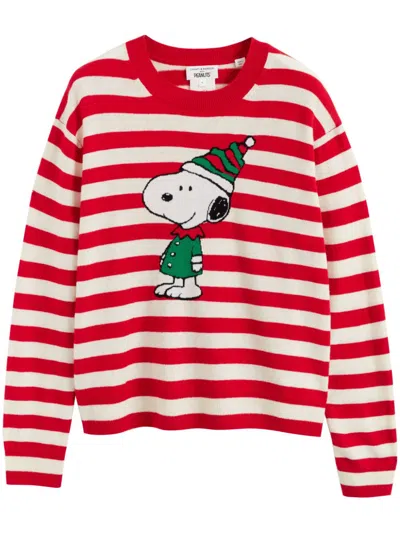 Chinti & Parker Snoopy Christmas Elf Sweater In Red