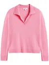 Chinti & Parker Split-neck Sweater In Punch Pink