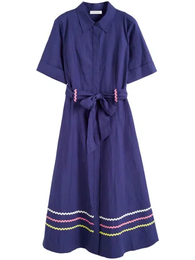 Chinti & Parker Starboard Midi Dress In Blue