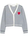 Chinti & Parker Striped Merino Cardigan In Neutrals