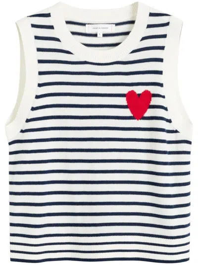 Chinti & Parker Striped Merino Knit Vest In Neutrals